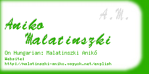 aniko malatinszki business card
